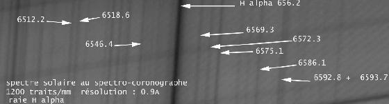 spectre  raie H alpha