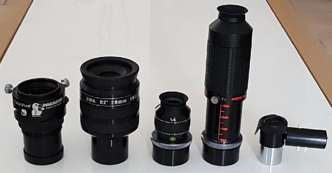 Ma famille d'oculaires zoom ouvert