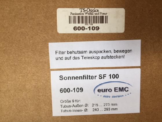 Filtre solaire euro EMC pour diamètre 200 mm réglable