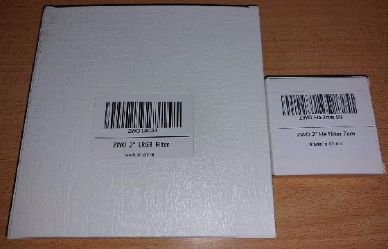 Filtres ZWO LRVB + Ha 7nm, 2"