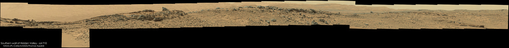 Southern wall of Hidden Valley - sol 710