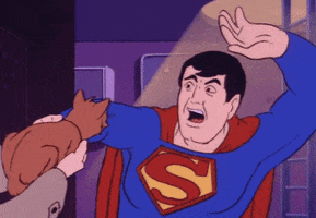scared super friends GIF