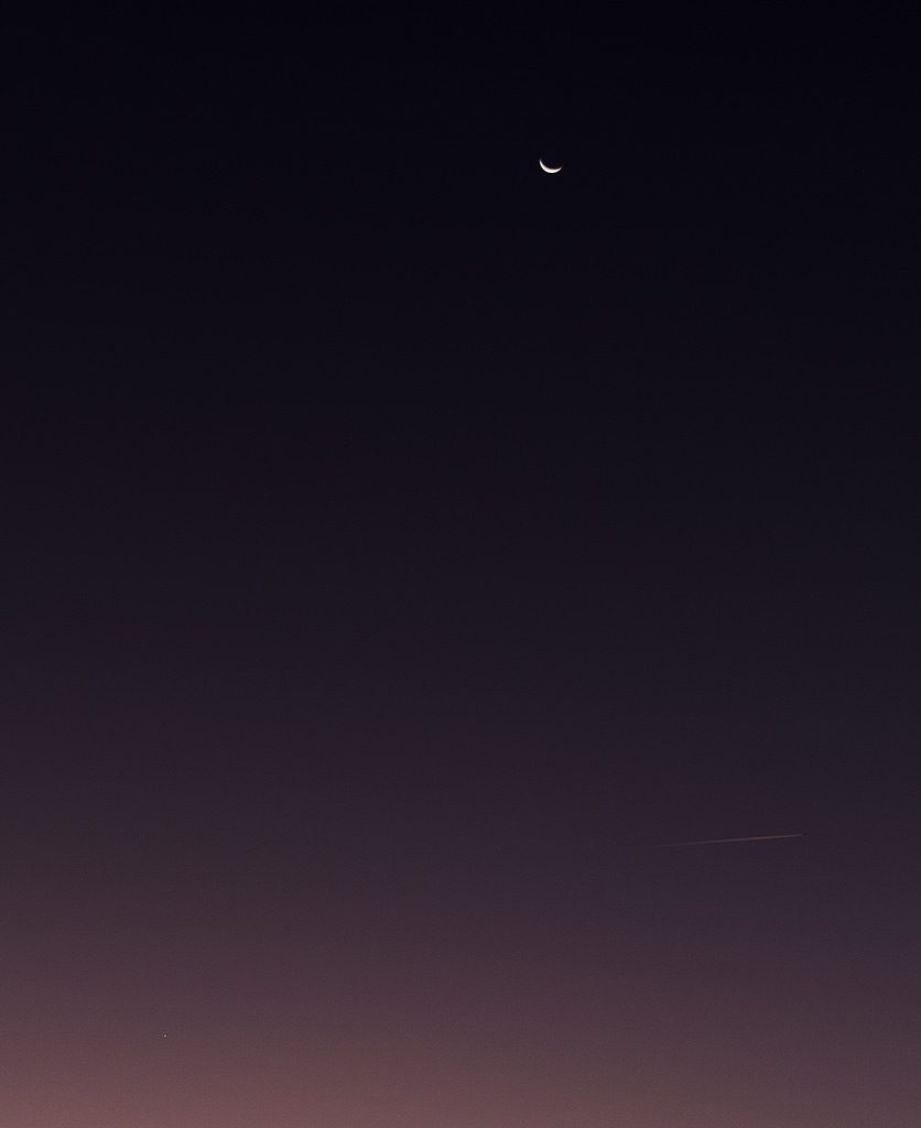Fin croissant & Venus dans l'aurore du matin 2 - 16 octobre 2017