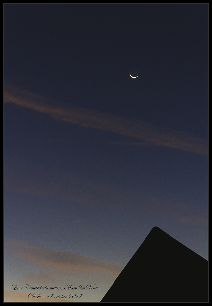 Lune Cendrée du matin, Mars & Venus - 17 octobre 2017