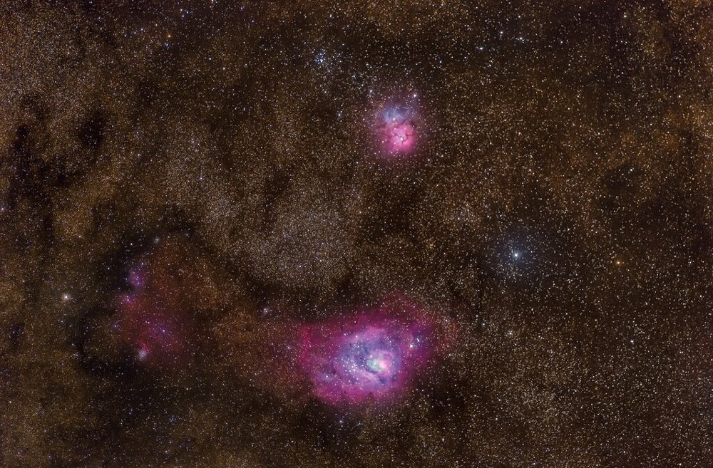 Lagoon and Trifid Nebulae