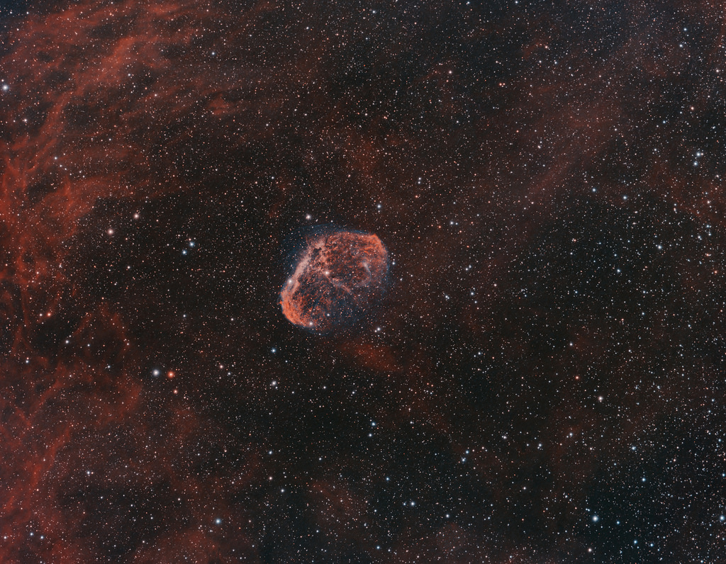 Crescent Nebula + Soap in Ha + OIII