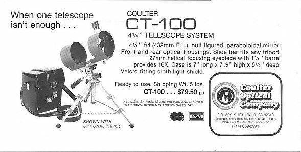 Image result for Coulter Optical CT 100 telescope