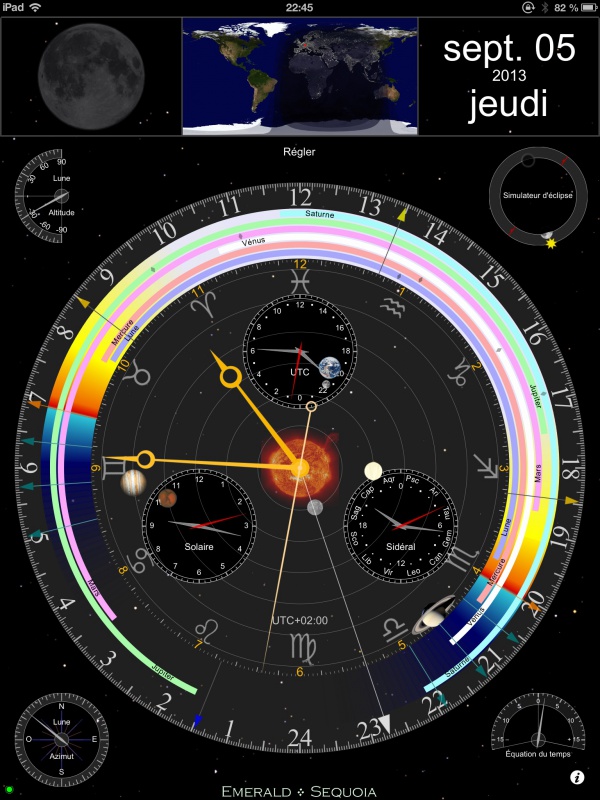 Magnifique Horloge Astronomique Pour IPhone iPad Gratuite 