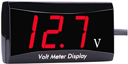 12 Volt Digital Voltage Meter Voltmeter Battery Indicator Gauge LED Display for Motorcycle EZGO Club Car Yamaha Golf Cart (Red)
