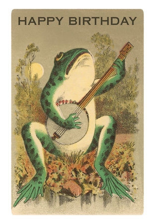 HB-00136-C~Joyeux-anniversaire-grenouille-jouant-du-banjo-Affiches.jpg