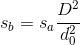 gif.latex?\bg_white%20\begin{align}%20s_b%20&=%20s_a%20G^2%20\notag%20\\%20s_b%20&=%20s_a%20\frac{D^2%20}{d_0^2%20}%20\notag%20\end{align}