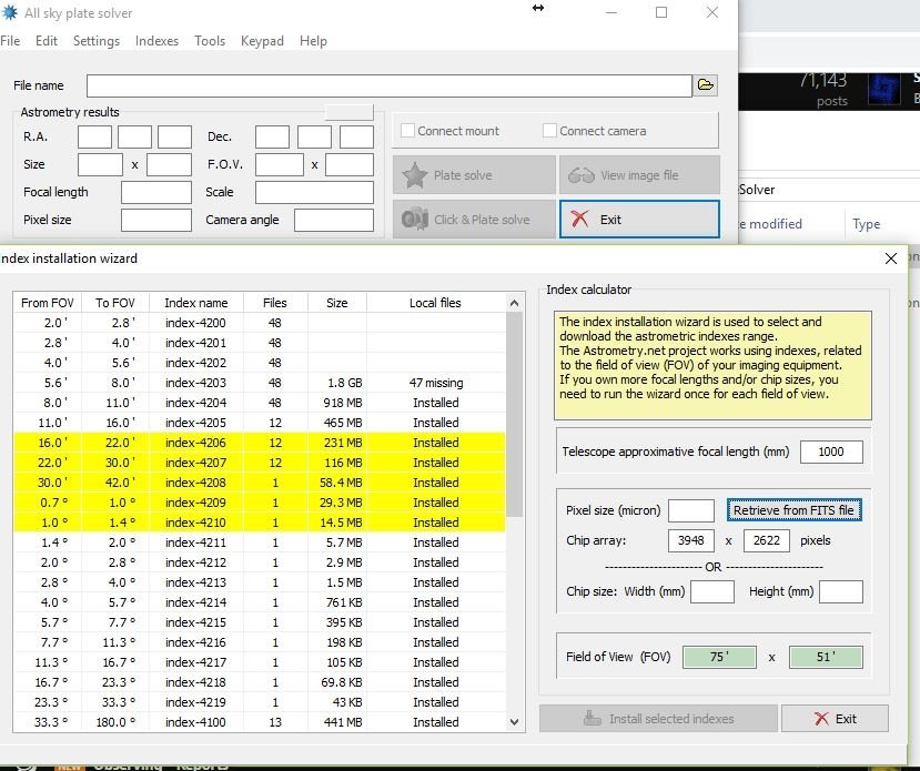 All Sky Plate Solver - Camera array data unsupported ...