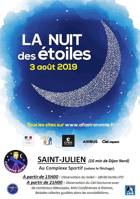 Nuit des Etoiles Chouette Astronomie (21- Nord Dijon)