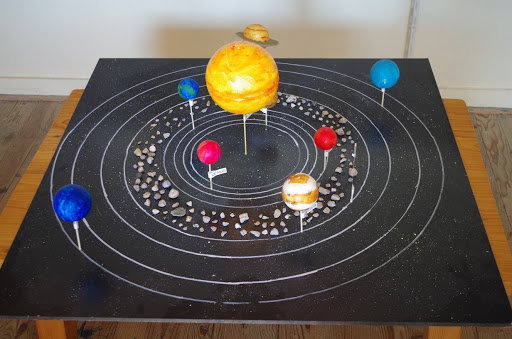 Moteur éléctrique connecté sur table système solaire - On fait une