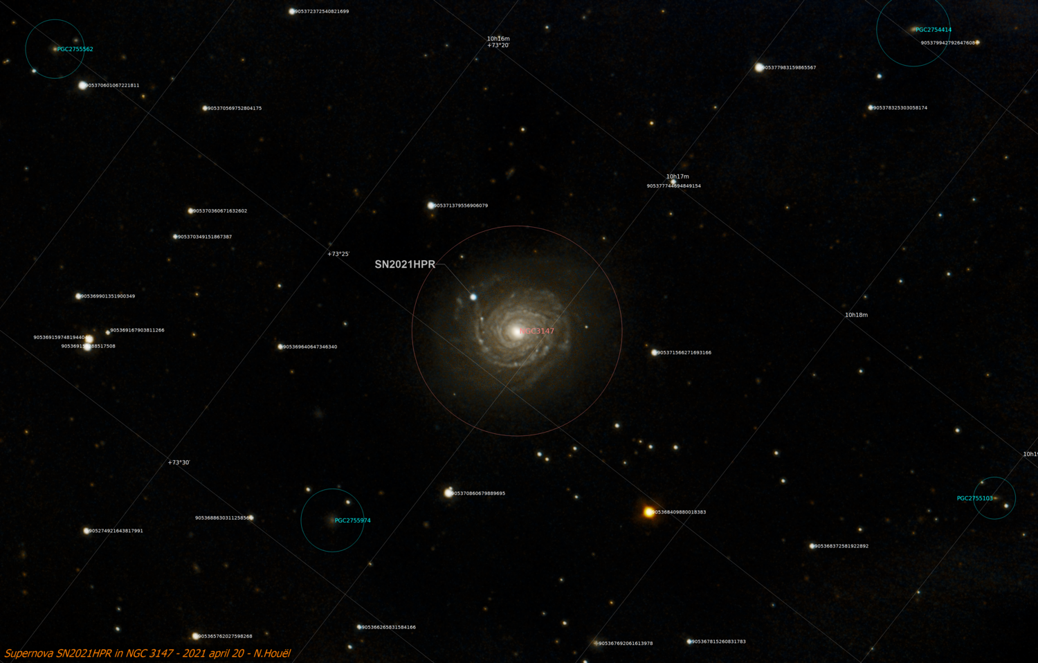 Supernova SN2021HPR in NGC 3147 Astrophotographie Webastro