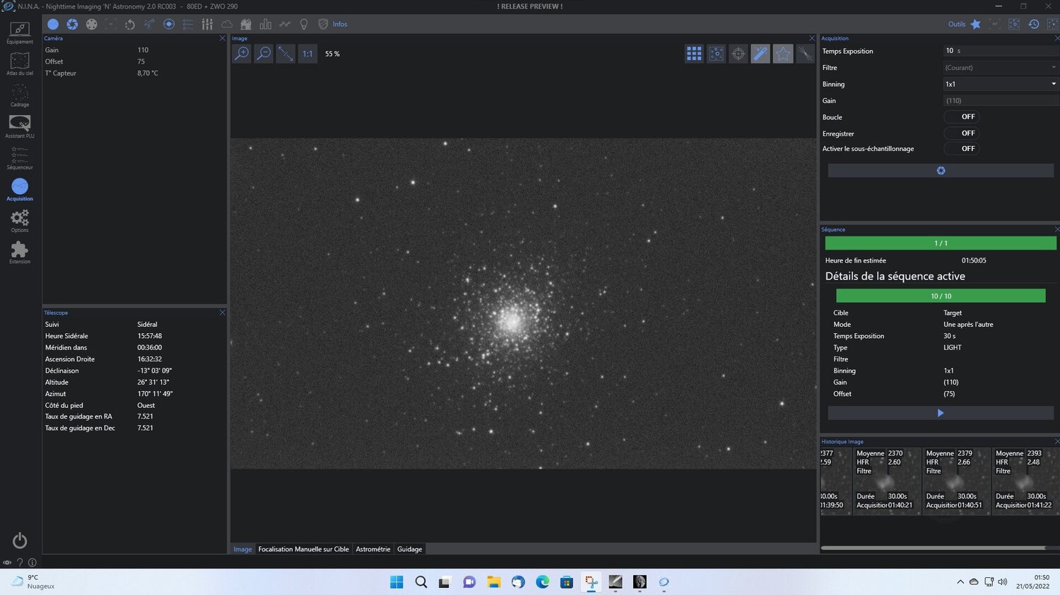 M5 en 10s de pose ZWO 290 NINA.jpg