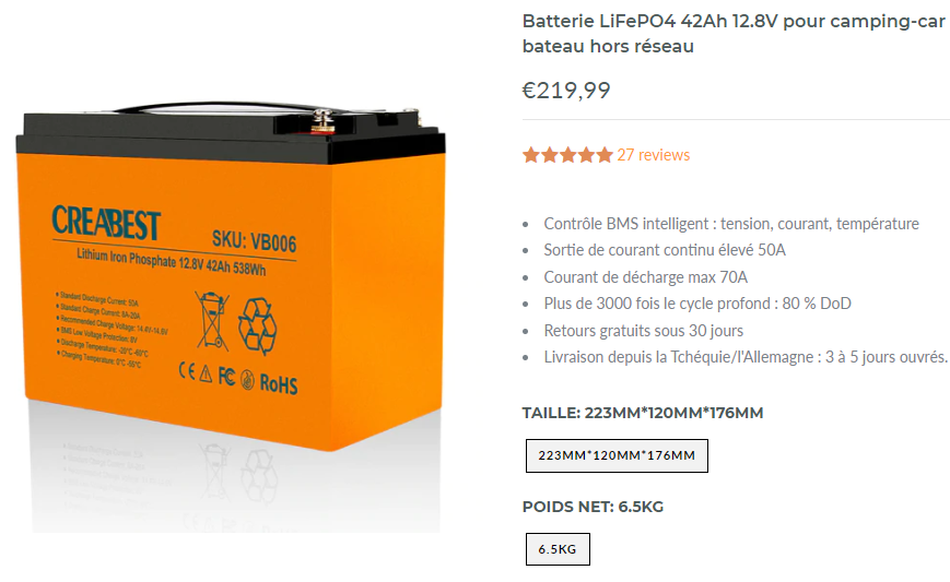 Batterie nomade et convertisseur solaire HSG-900 - 420 Wh